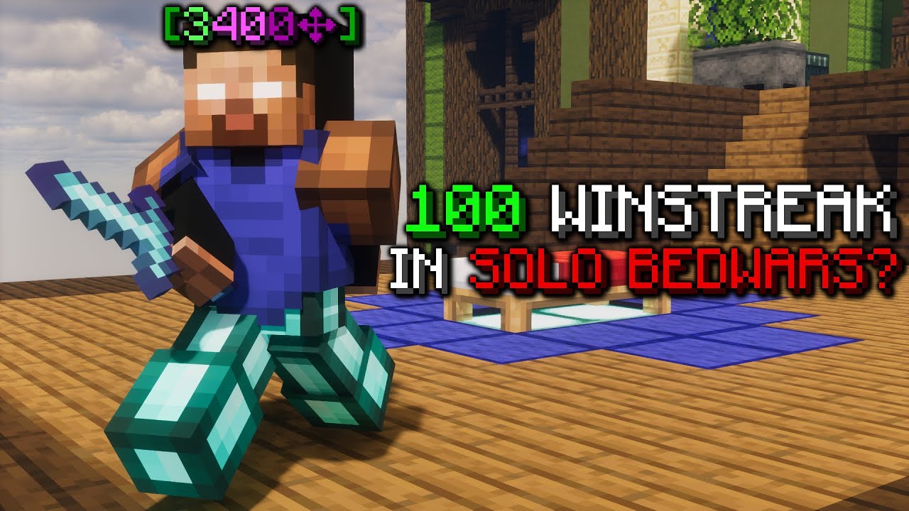 Я пытался получить 100 побед в соло-режиме Bedwars