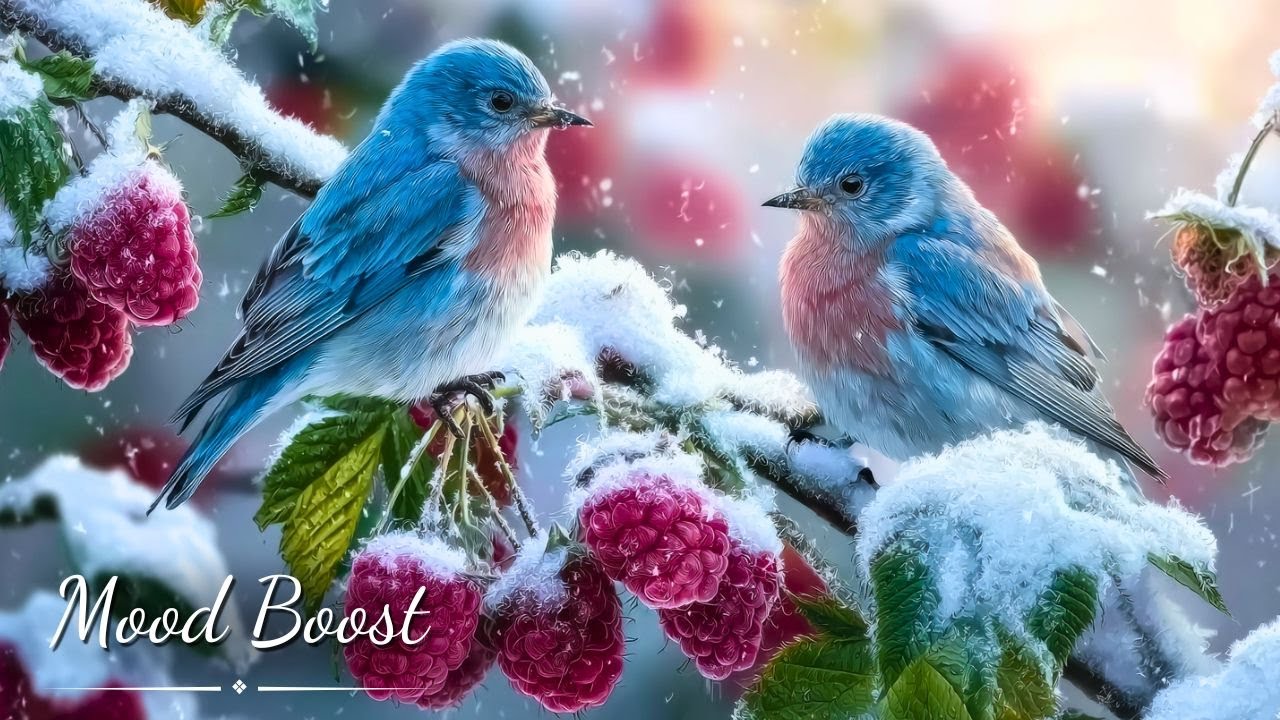 Snowfall & Soft Piano 🎹 Winter Birds Chirping for Relaxed Nights and Peaceful Dreams