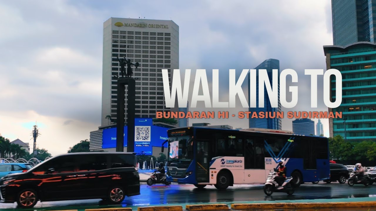 walking tour  Jakarta ||| from Bundaran HI to Sudirman Station After the Rain