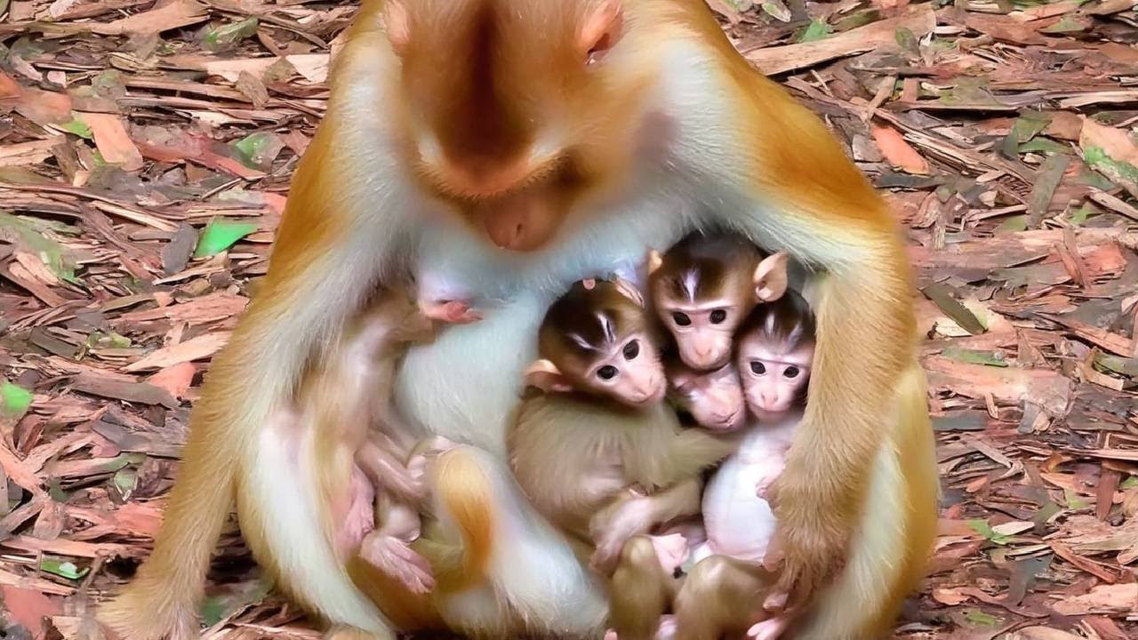 🔴LIVE: Unseen Moments - Youngest Monkey Mother's First Cuddles Today!