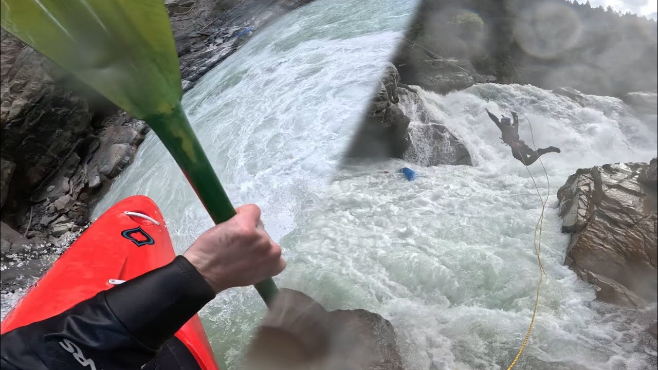 GoPro Kayaking RAW: Spillimacheen, Canada BC // carnage and rescue included