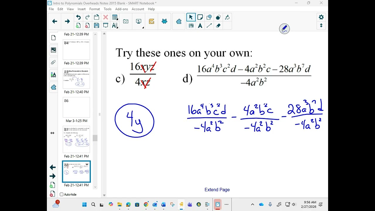 10FT Dividing Polynomials by Monomials