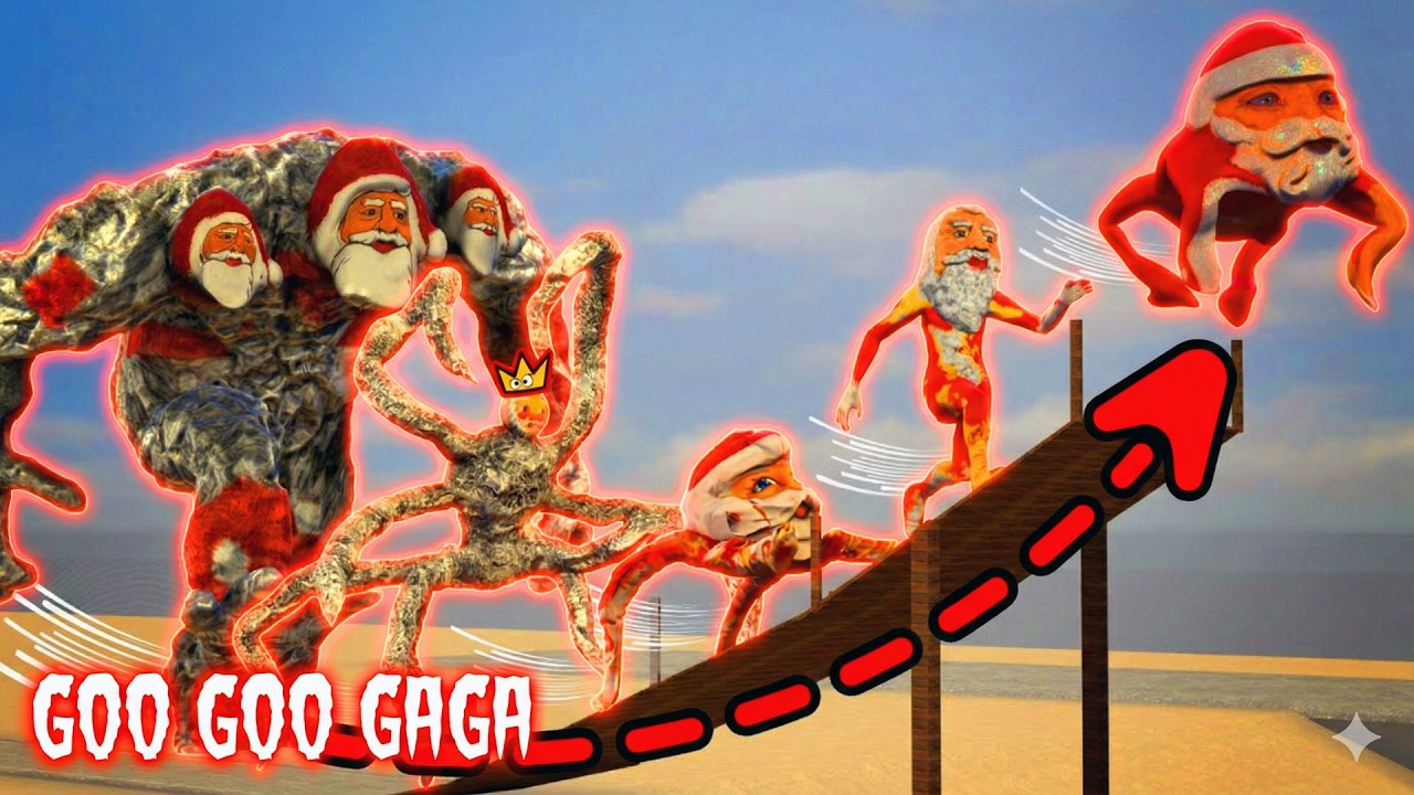 Who Has WIN The Longest Jump Between All New Goo Goo GaGa Santa Memes In Garry's Mod?