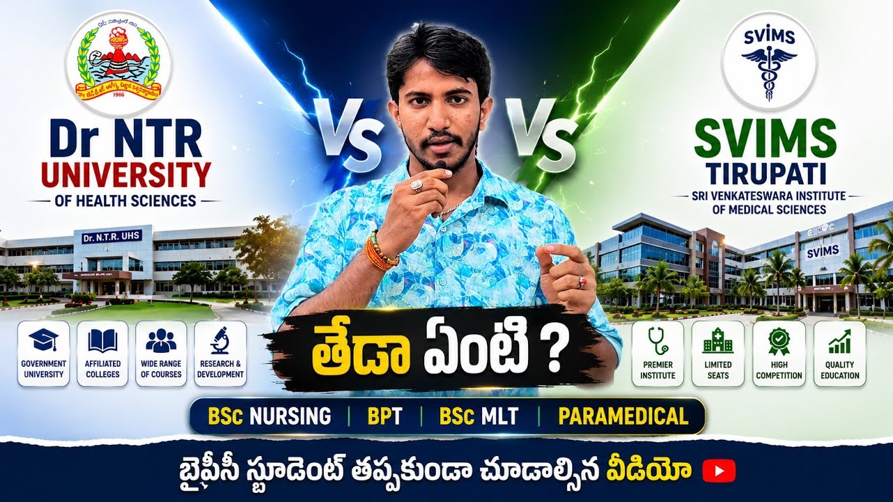 DR NTR UNIVERSITY 2026 Bsc Nursing Bpt Paramedical | Svims 2026 | DR NTR UNIVERSITY 2026