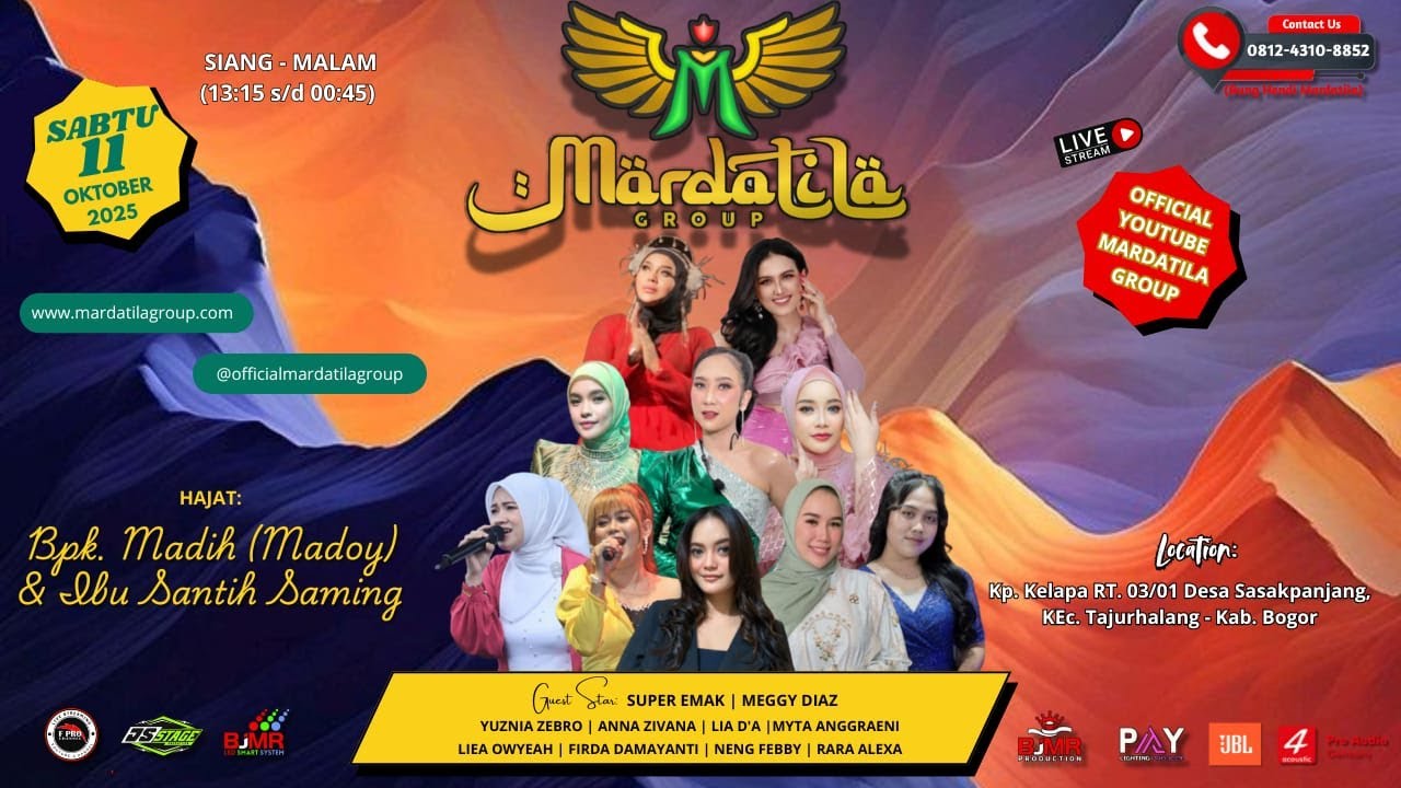 LIVE KONSER MARDATILA GROUP (MALAM) - HAJAT BPK.MADIH & IBU SANTIH SAMING | SASAK PANJANG - BOGOR