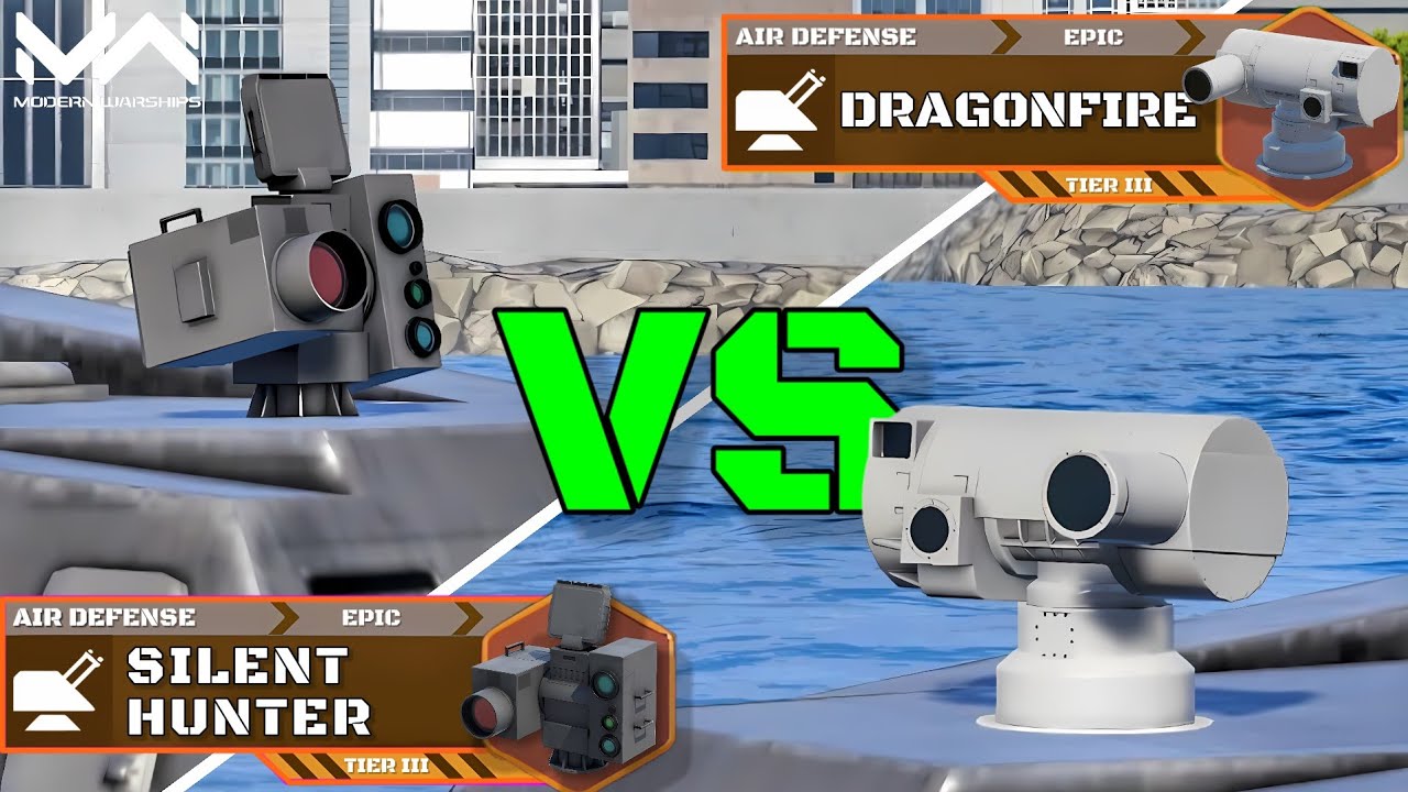 Free Air Defense Silent Hunter VS Dragonfire | Laser Air Defense Comparison | Modern Warships