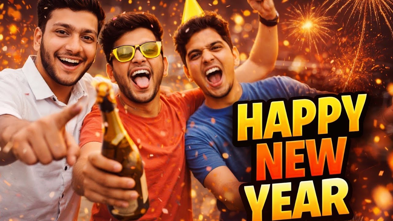 New Year party' दोस्तों के साथ Full मस्ती | #viral #newyear #funny 