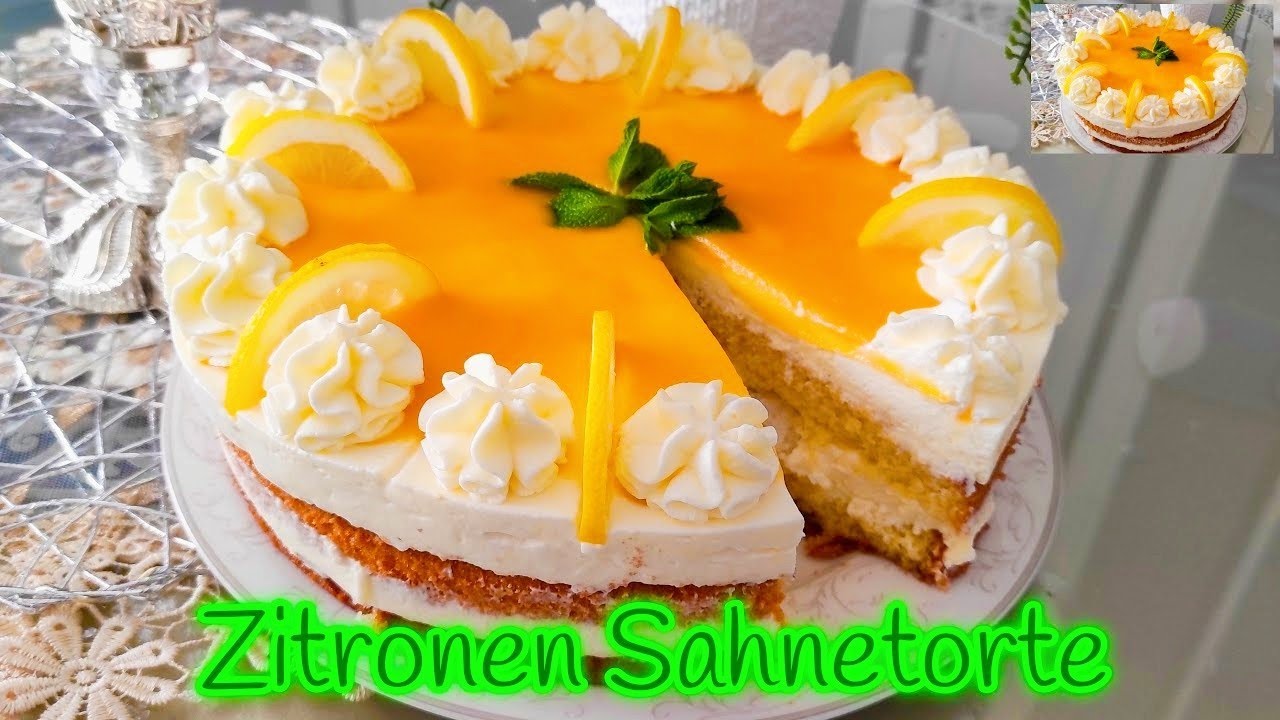 Die leckerste Zitronen Torte OHNE Gelatine, einfache und schnelle Rezepte 