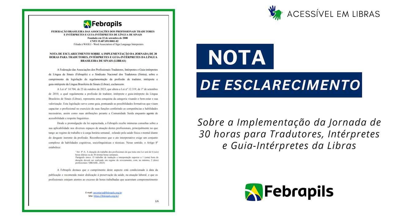 Febrapils: Nota de Esclarecimento sobre jornada de trabalho