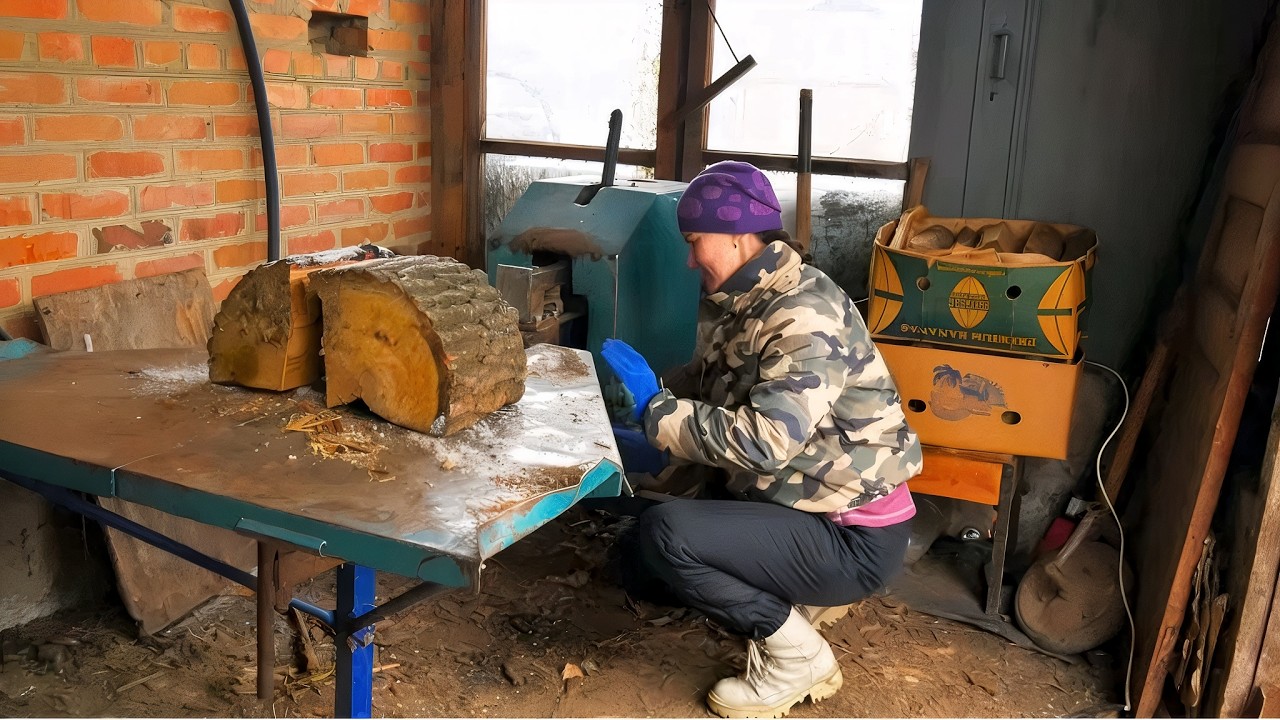Firewood Day: Splitting Logs Alone ❄️ | Simple Homestead Work