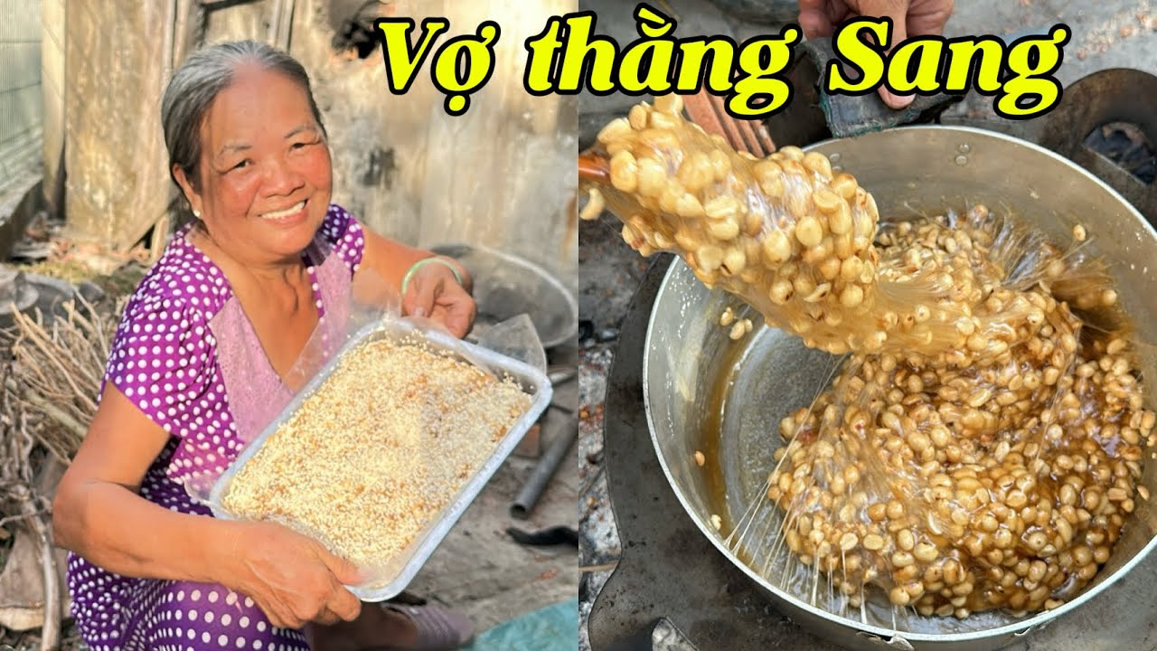 Làm kẹo MÈ THỬNG ăn Tết | Má chồng vợ thằng Sang - 27 Tết