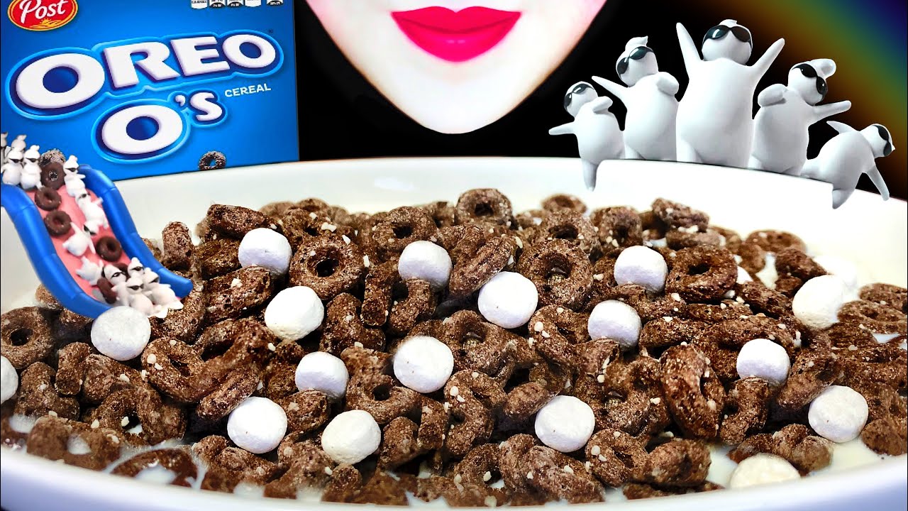 ASMR съесть хлопья OREO O`s CEREAL MUKBANG CRUNCHY EATING SOUNDS 오레오 오즈 시리얼 먹방