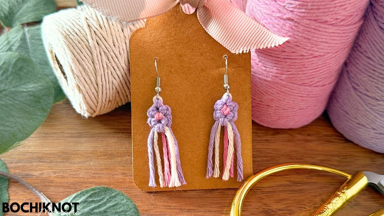 Beginner-Friendly Macrame Daisy Earrings | How to Make Jewelry with Cord