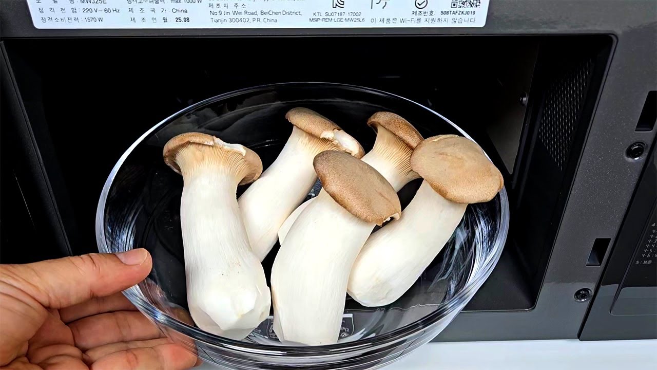 새송이 버섯을 전자렌지에 돌렸더니 기가 막힙니다