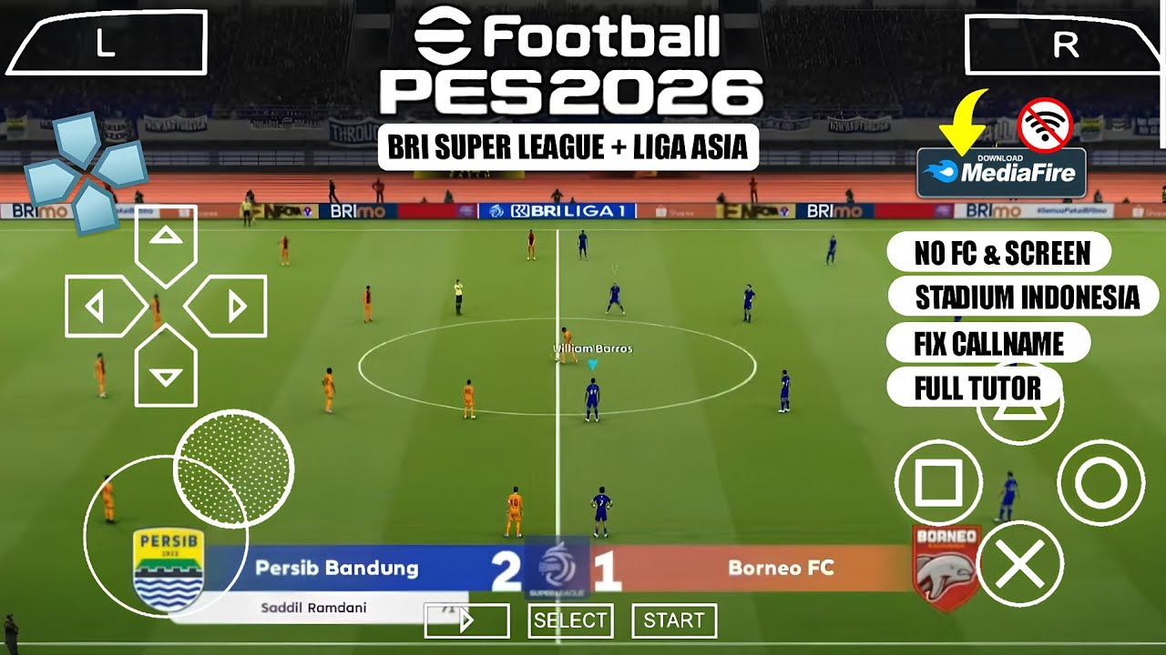 eFootball PES 2026 PPSSPP BRI Super League & Full Liga ASIA New Kits & Transfer 25/26 