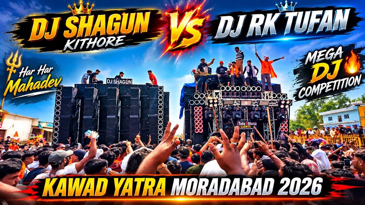 Dj Shagun Kithore Vs Dj Rk Tufan Competition ll Kawad Yatra Moradabad 2026 