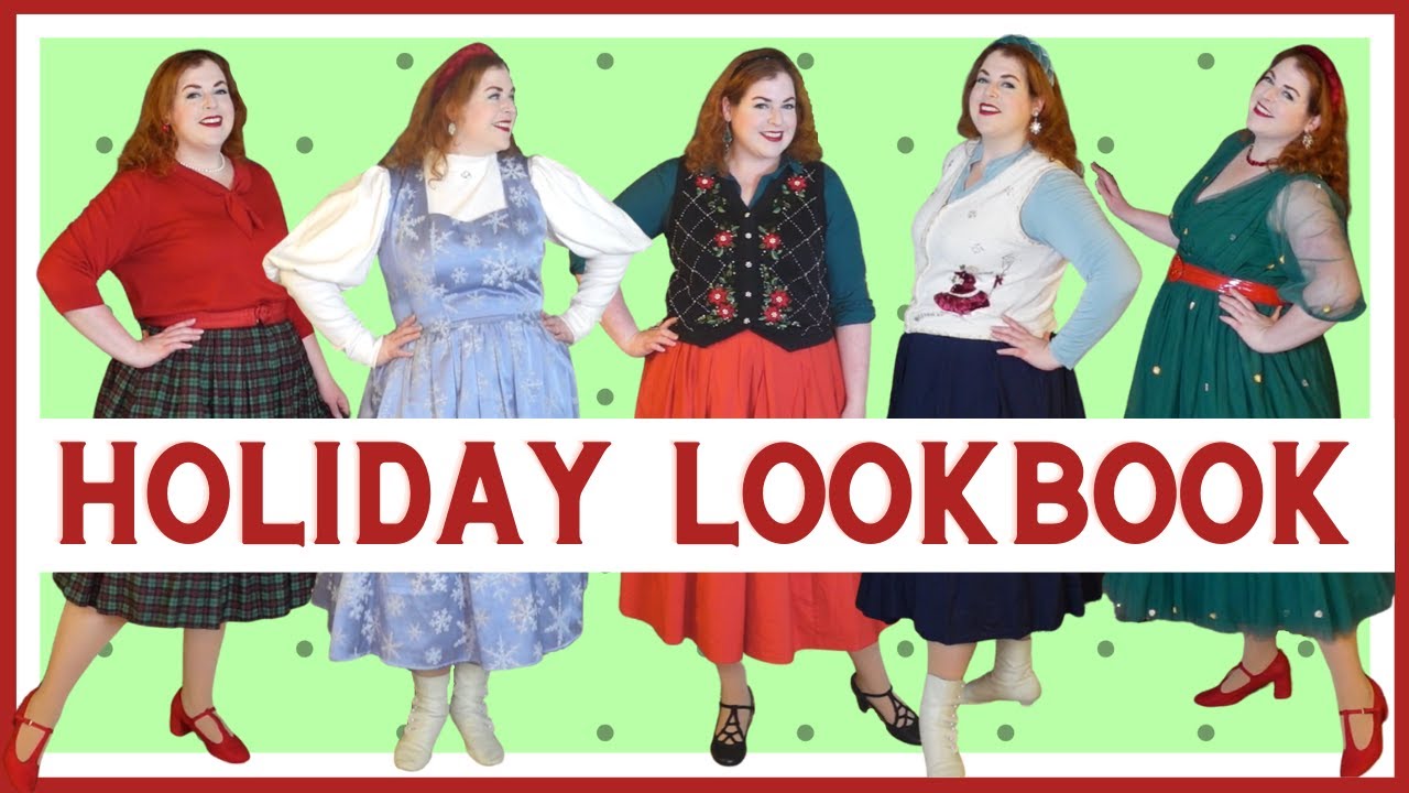 12 Outfits of Christmas ⭐ Plus Size Vintage Style (Handmade & Thrifted)