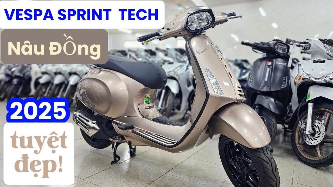 VESPA PRINT TECH Nâu Đồng 2025 tuyệt đẹp đã có mặt tại CH Mai Duyên. Khải Phạm #vespa #sprint #tech 