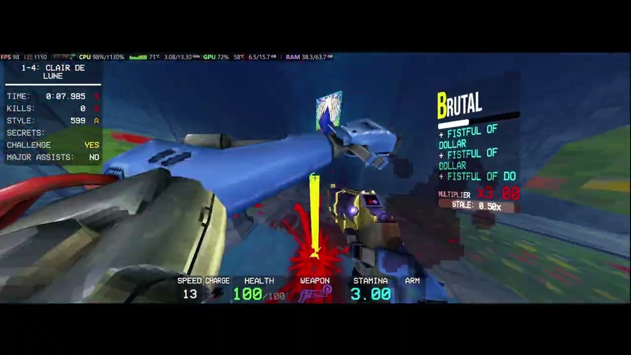 Ultrakill 1-4 Clair de lune 14.542 P ran (PB) run