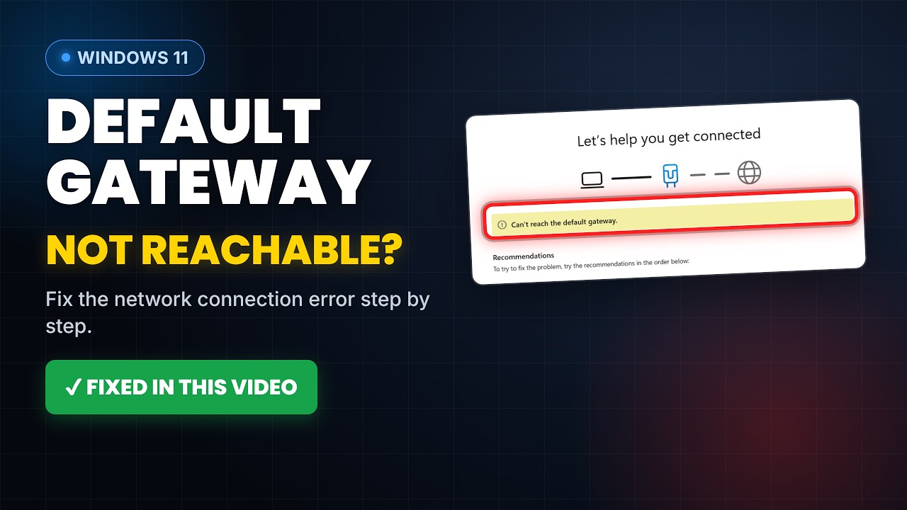 Can't Reach Default Gateway in Windows 11 &mdash; How to Fix It