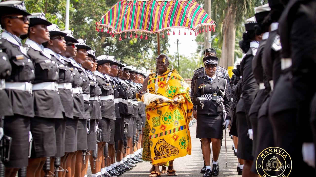 Royal Ladies of the Ghana Police hold a grand parade in honour of Asantehene at the 1st Akwasidae