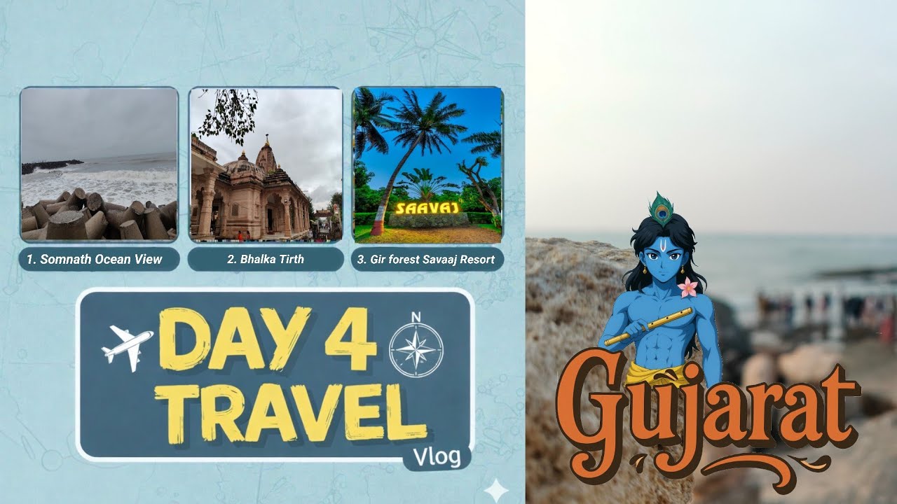 Somnath to Gir Forest 🌊🦁 | Bhalka Tirth Temple | Gujarat Trip Day 4 Vlog #gujrat