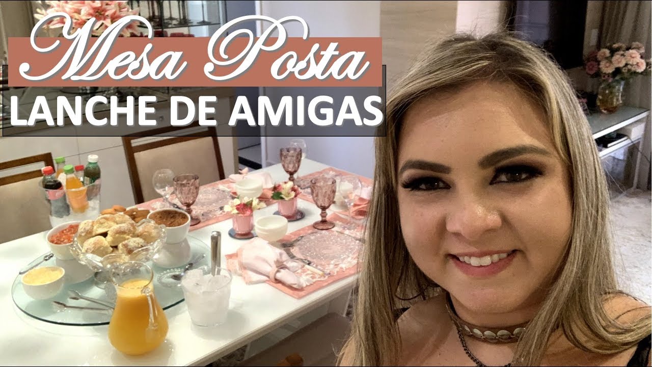 MESA POSTA E MENU PARA LANCHE ENTRE AMIGAS
