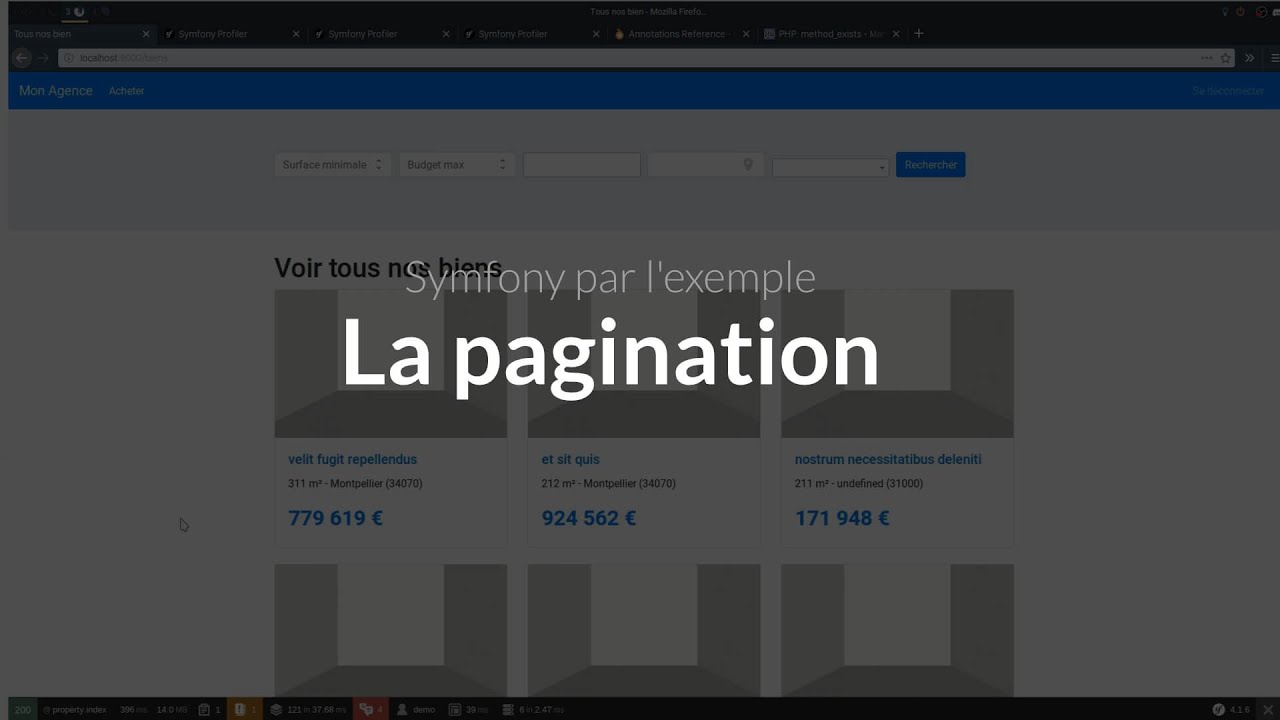 Symfony 4 par l'exemple (7/16) : Paginer les biens