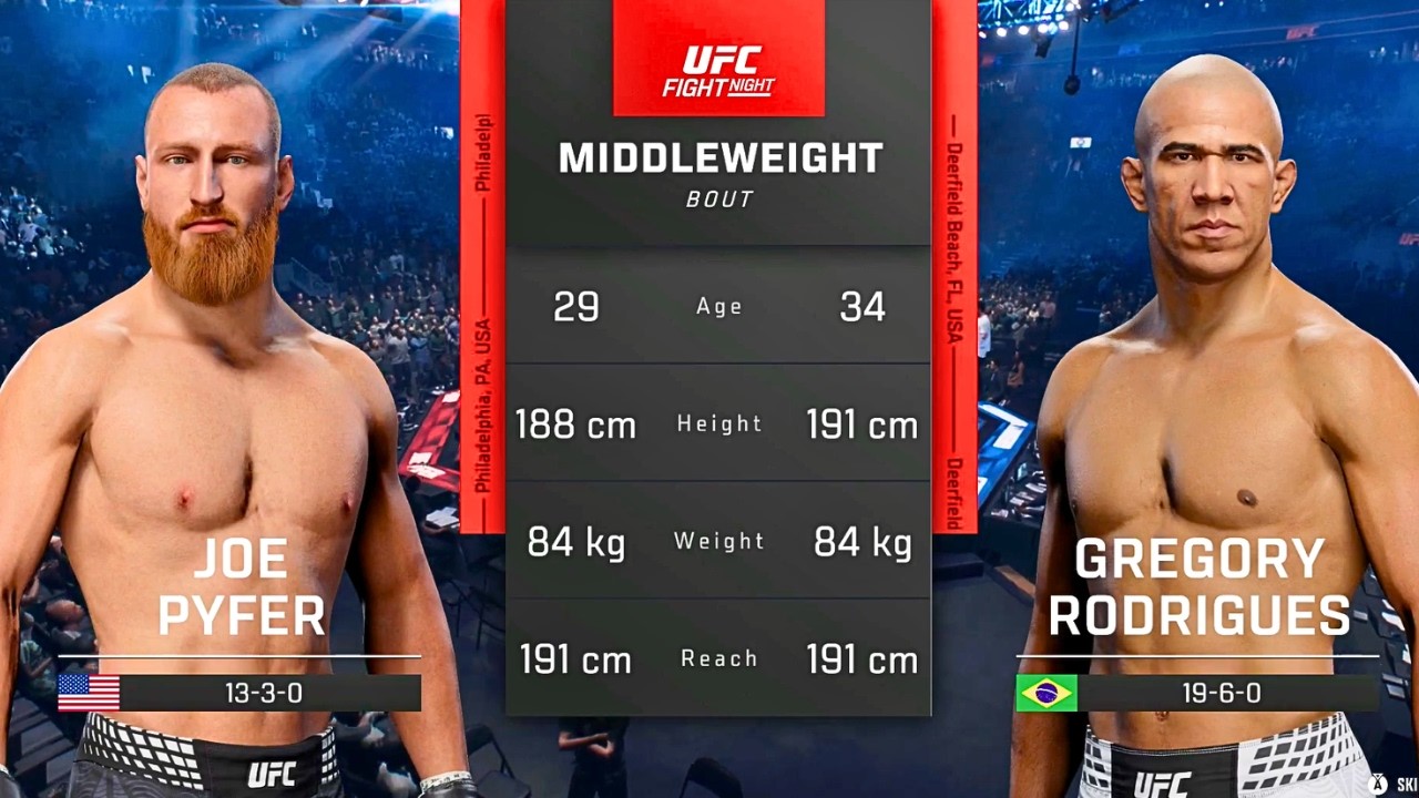 Joe Pyfer vs Gregory Rodrigues FULL FIGHT | UFC 6 AI Simulation Gameplay (CPU vs CPU)