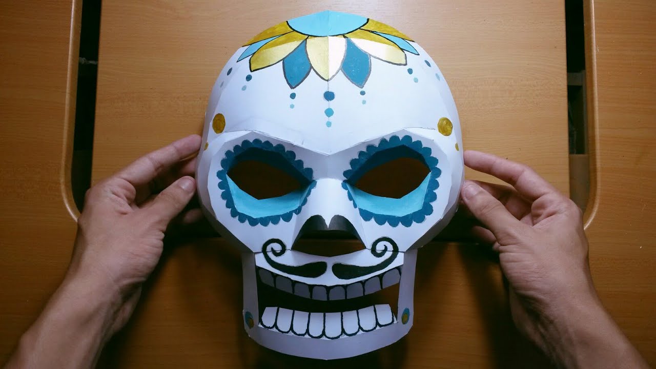 Cómo hacer una Máscara de Calavera día de los Muertos con Papel opalina | Momuscraft