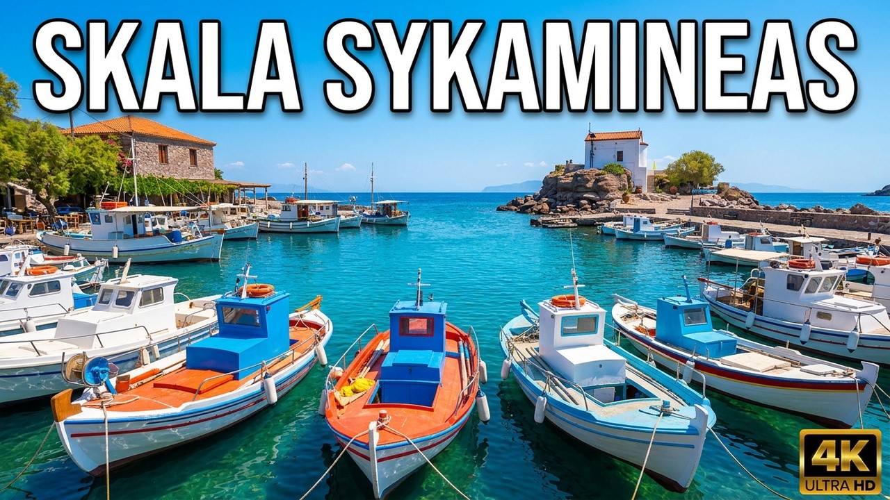 Skala Sykamineas - Kagia Beach LESVOS GREECE in 4k is Amazing!