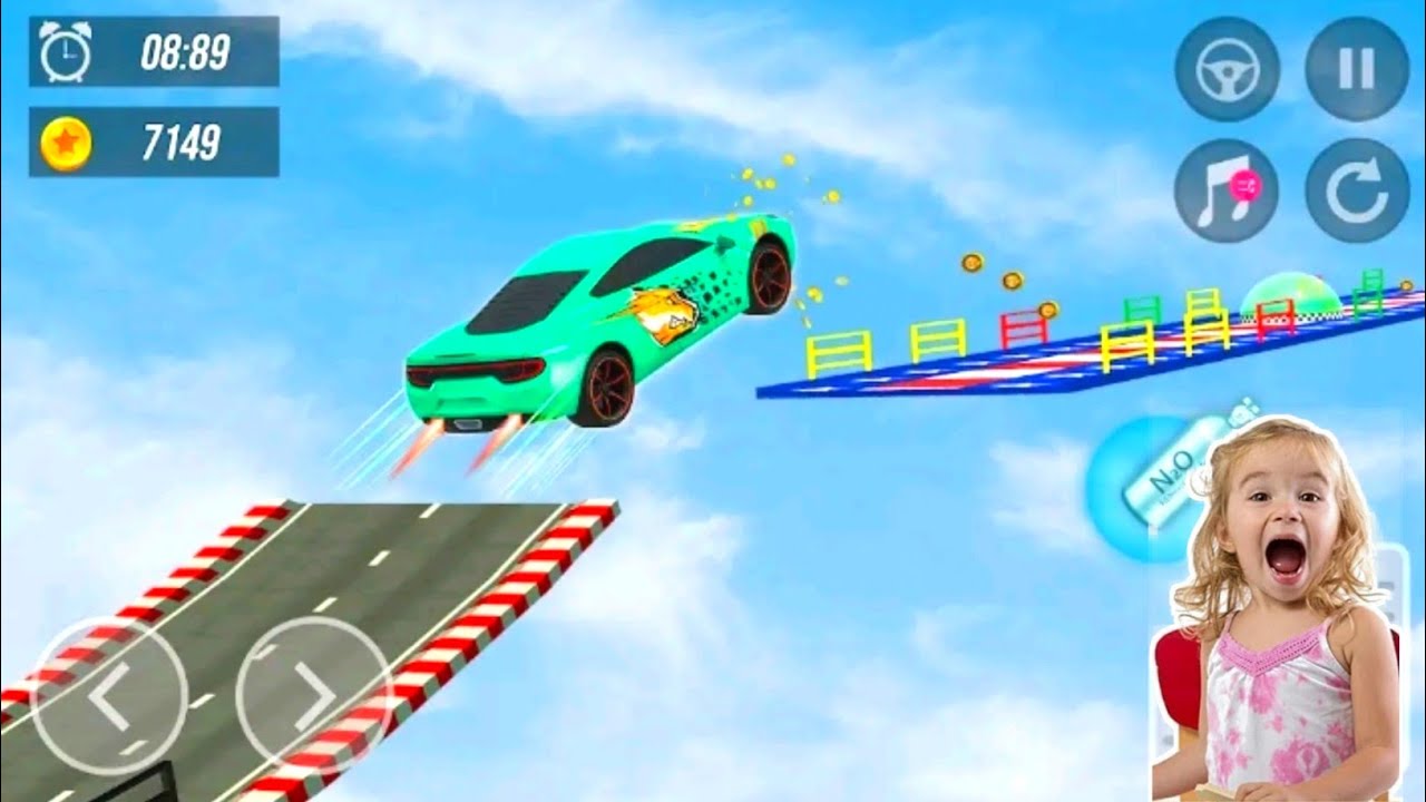 Mega ramp car stand game [Level 8] car simulates game 😎 Funny Car reaching game 2026