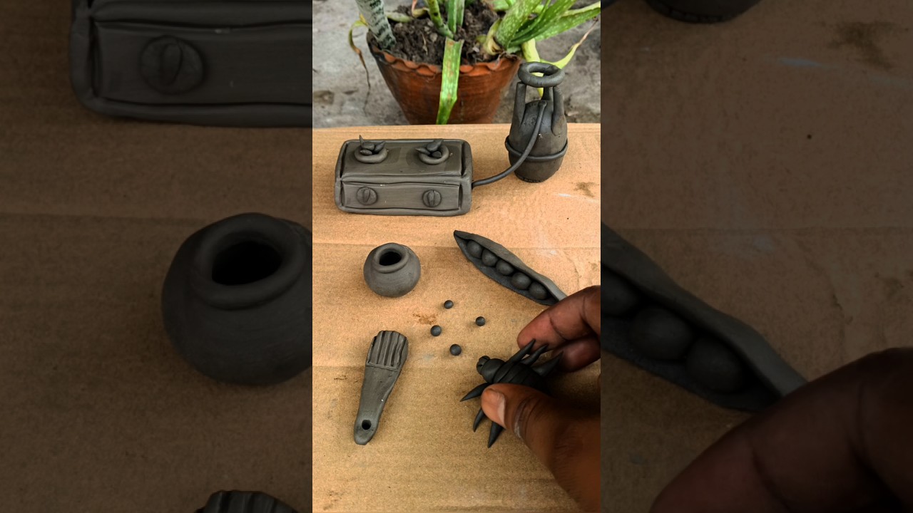 amazing mini village kitchen set,#kitchentips #trendingshorts #viralvideo #clayart #mudhouse #shorts