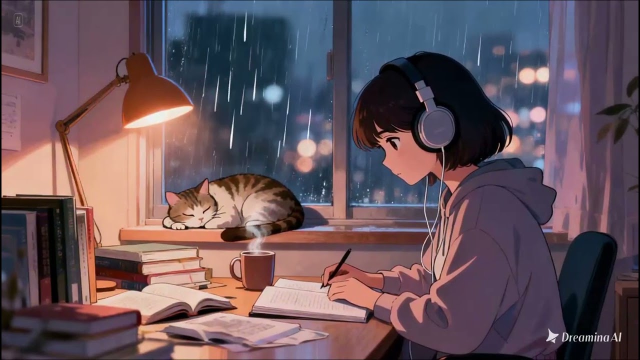 1-HOUR STUDY WITH ME | Rain sound🌧️/Calm Piano ️🎹