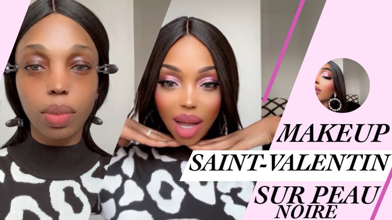 MAKEUP SAINT-VALENTIN SUR PEAU NOIRE. #grwmmakeuptutorial #valentinemakeup #glammakeuptutorial 