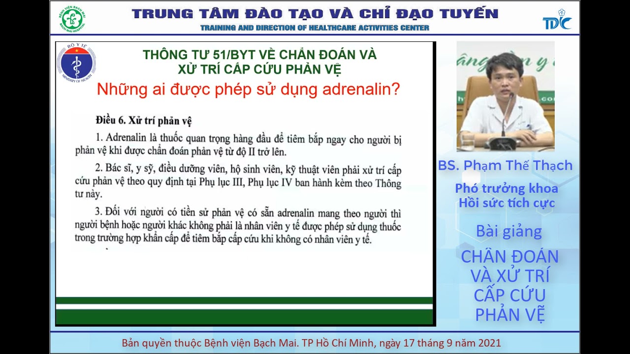 Chẩn đoán và xử trí cấp cứu phản vệ