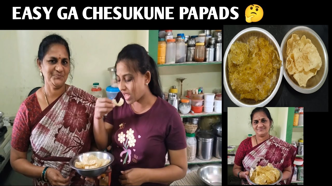 EASY GA CHESUKUNE 🤔 HOMEMADE RECIPE 😱 RAVA PAPADS 🤗#howtomake#papads #viralvideo#papadrecipes#papad👍