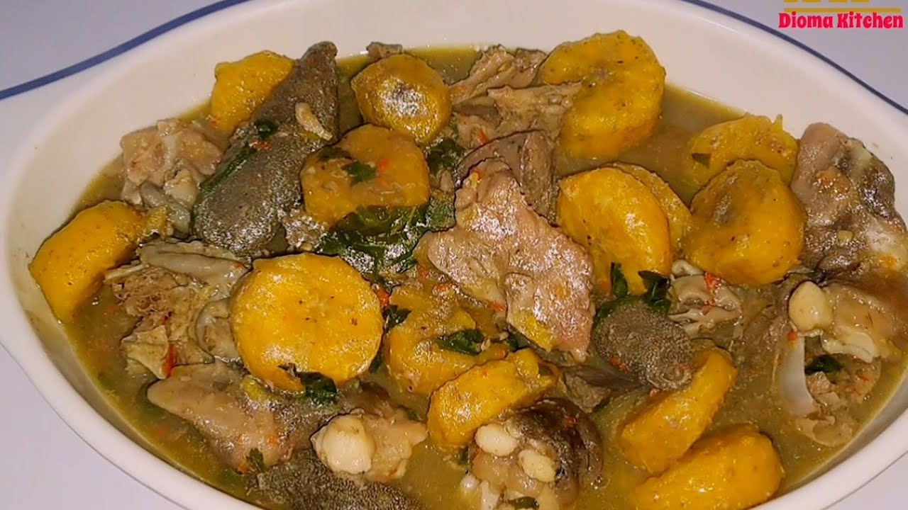 How to make unripe plantain peppersoup