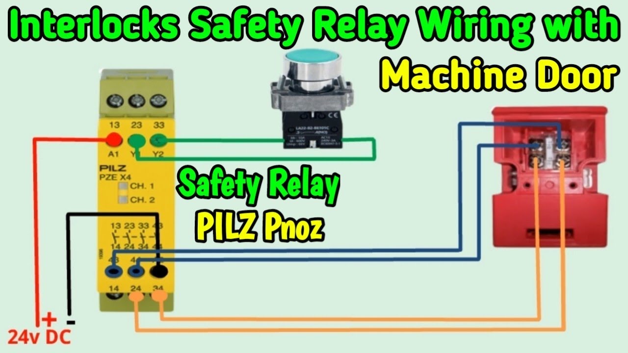 Machine Door Interlocks Wiring With Safety Relay PILZ Pnoz Connection @MianElectric
