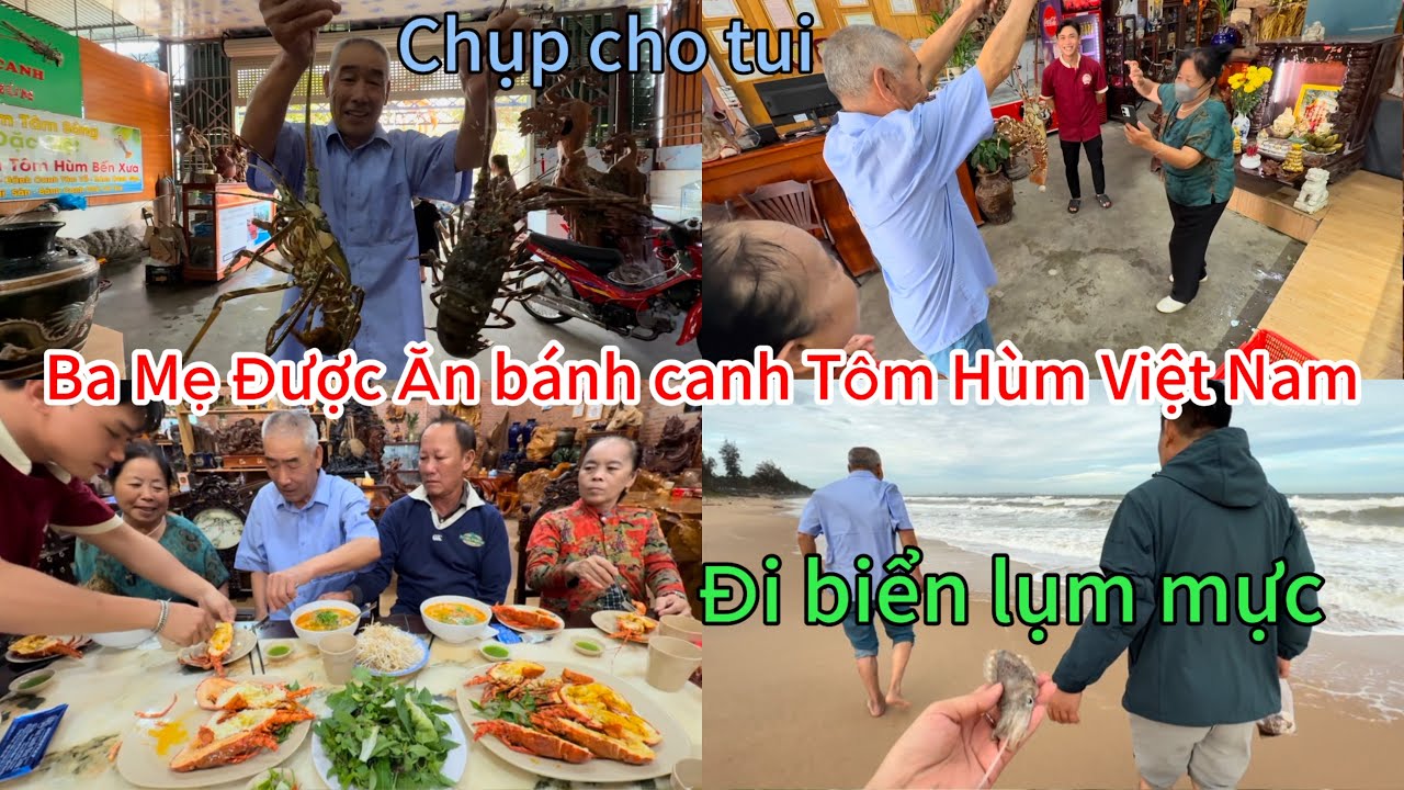 #597🇨🇳🇻🇳Hôm nay Ba Mẹ Được ăn thử món Bánh Canh Tôm Hùm,lụm Mực Ở Biển,Ba Cười cả ngày vì thích mê