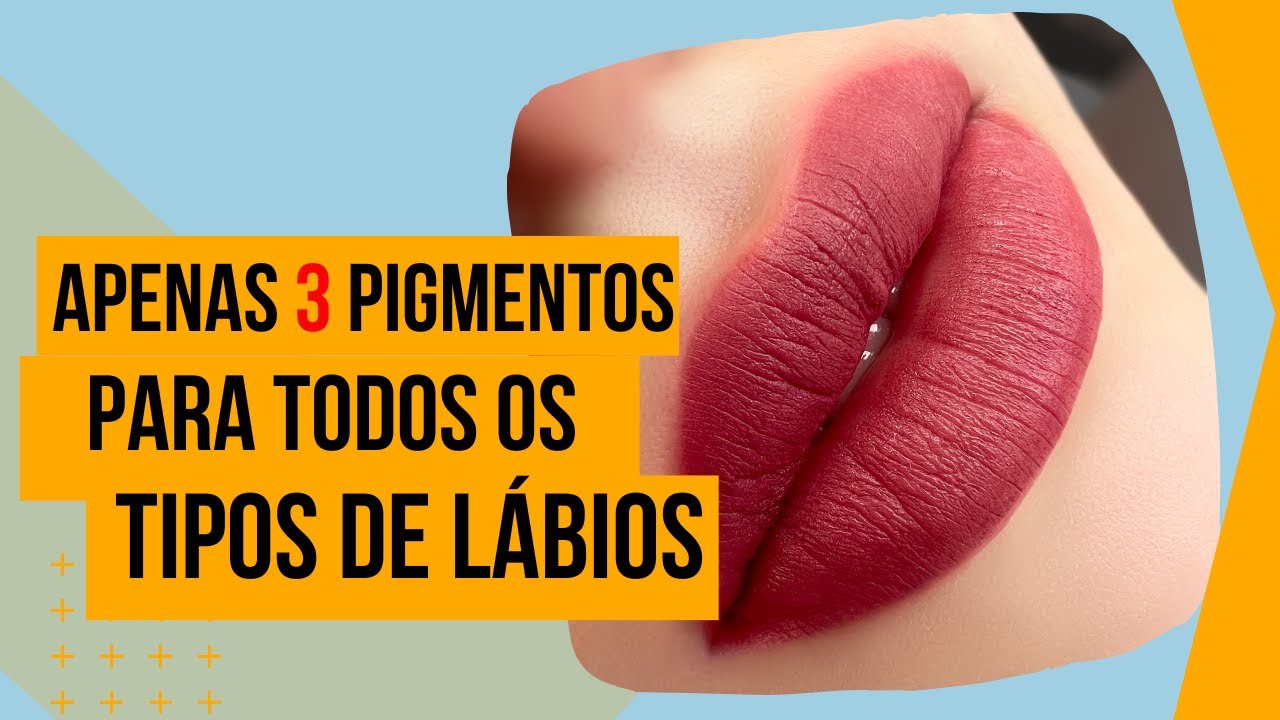 Micropigmentação labial - Dica especial. Todos os tons com apenas 3 pigmentos.