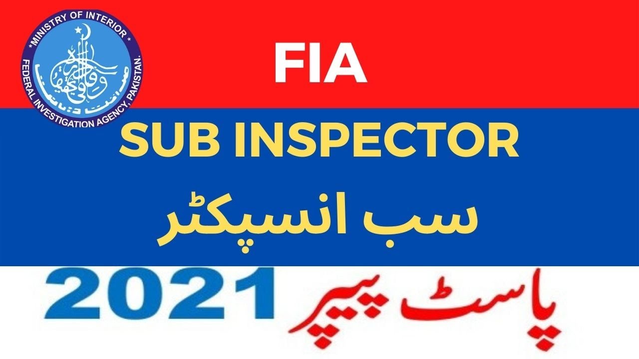 FIA Sub Inspector Past Paper December 2021