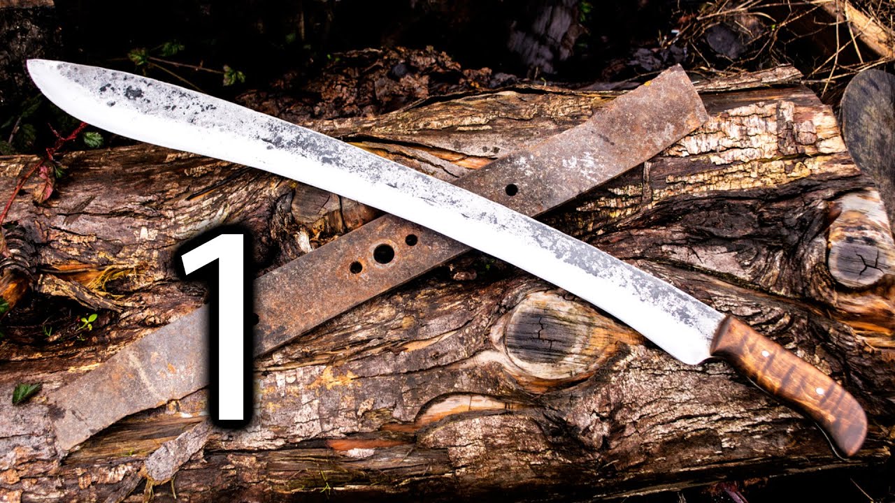 Forging a Kopis Short Sword Out of a Lawnmower Blade Part 1 - Forging the Blade