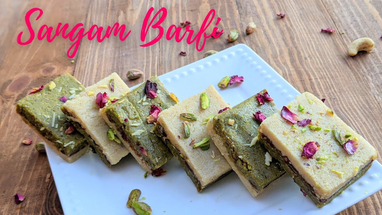 Sangam Barfi Recipe | Sangam Katri | Dry Fruit Barfi Sandwich |Unique Indian Sweet | Diwali Special