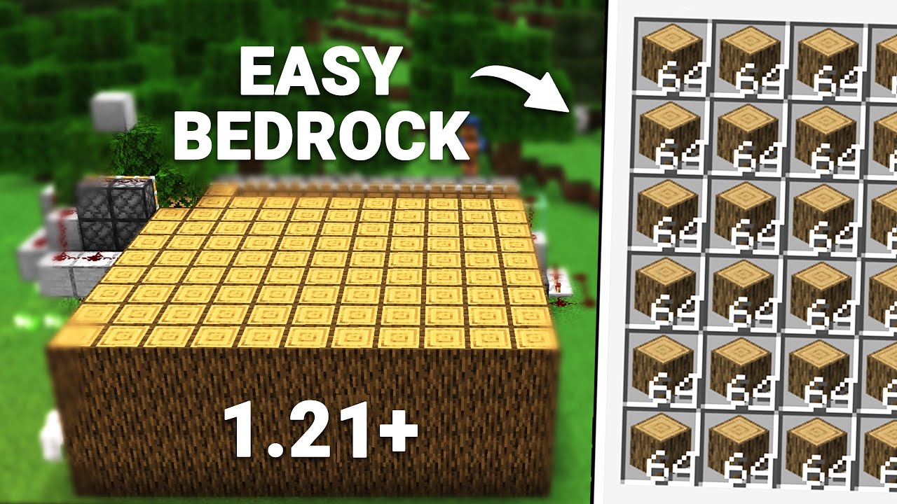 Easiest Wood Farm 1.21+ Bedrock | Easy Build |