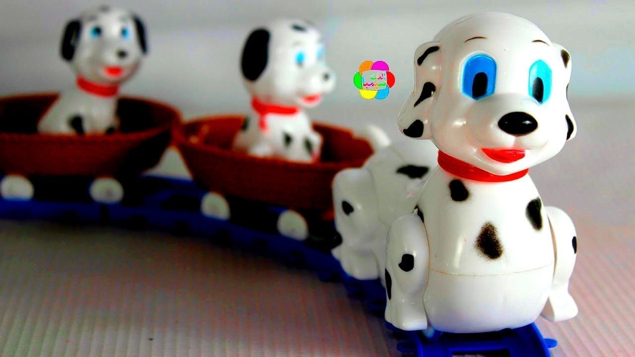 لعبة قطار الكلاب المنقطة للاطفال العاب بنات و اولاد dalmatians 101 dog train and puppies game toys