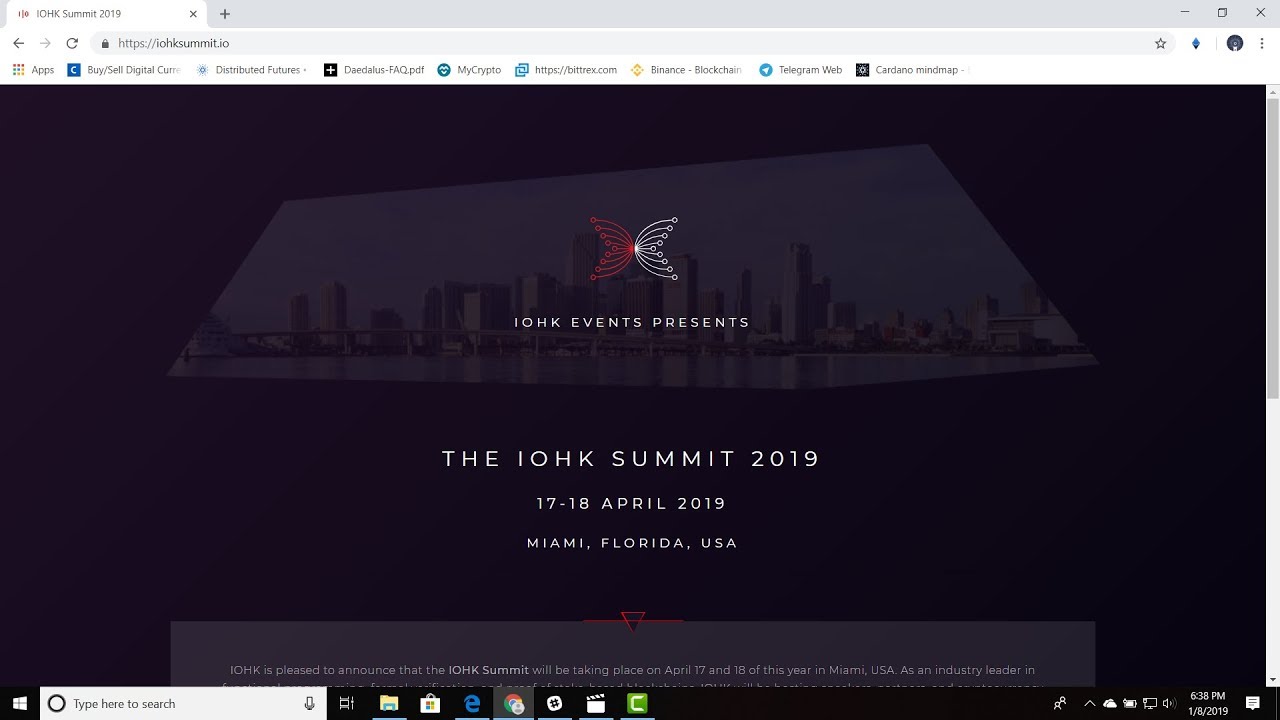IOHK Summit 2019 Cardano is Coming