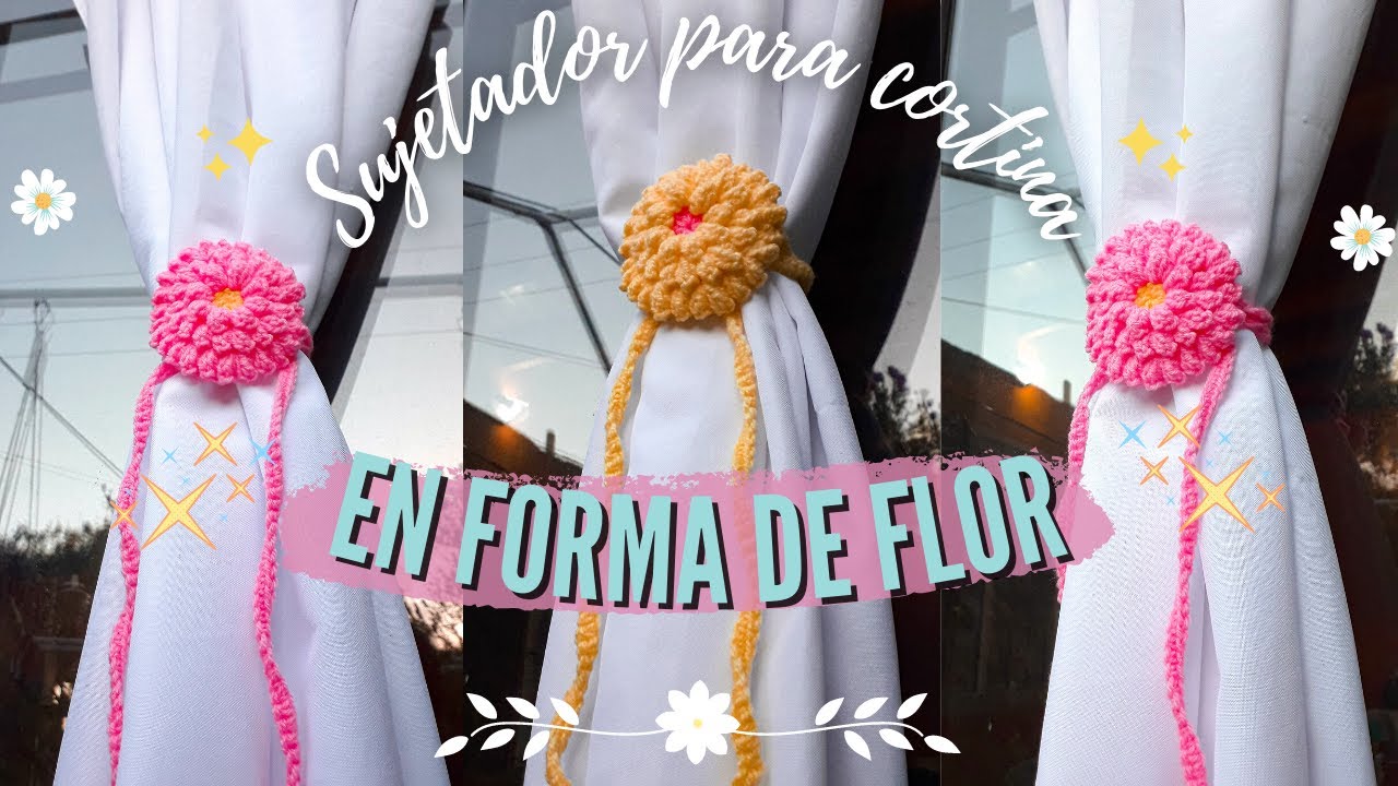 CÓMO HACER SUJETADOR PARA CORTINA EN FORMA DE FLOR| SÚPER DELICADA| FÁCIL DE HACER| VALERIA TEJIDOS