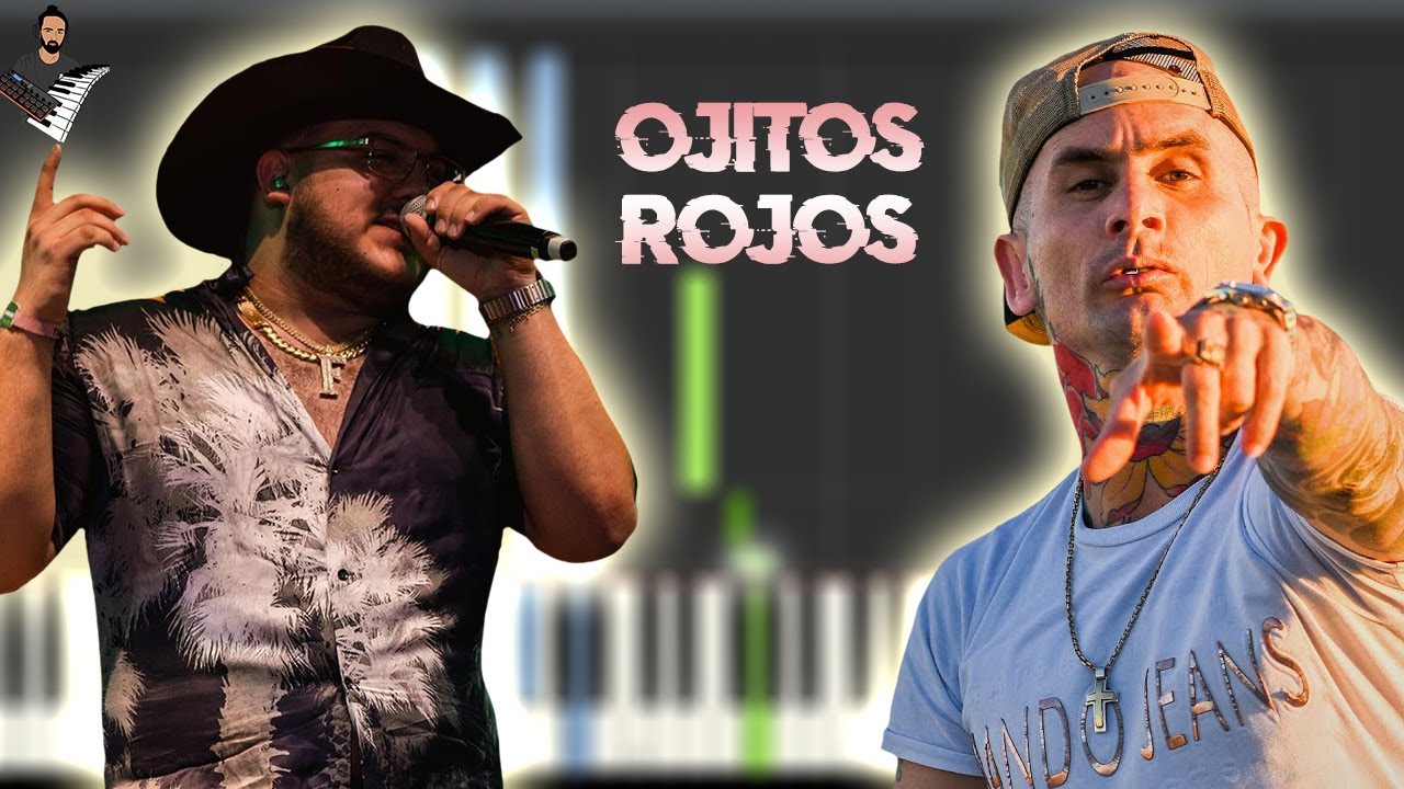 Grupo Frontera x Ke Personajes - Ojitos Rojos | Piano Tutorial / Partitura / Karaoke / MIDI
