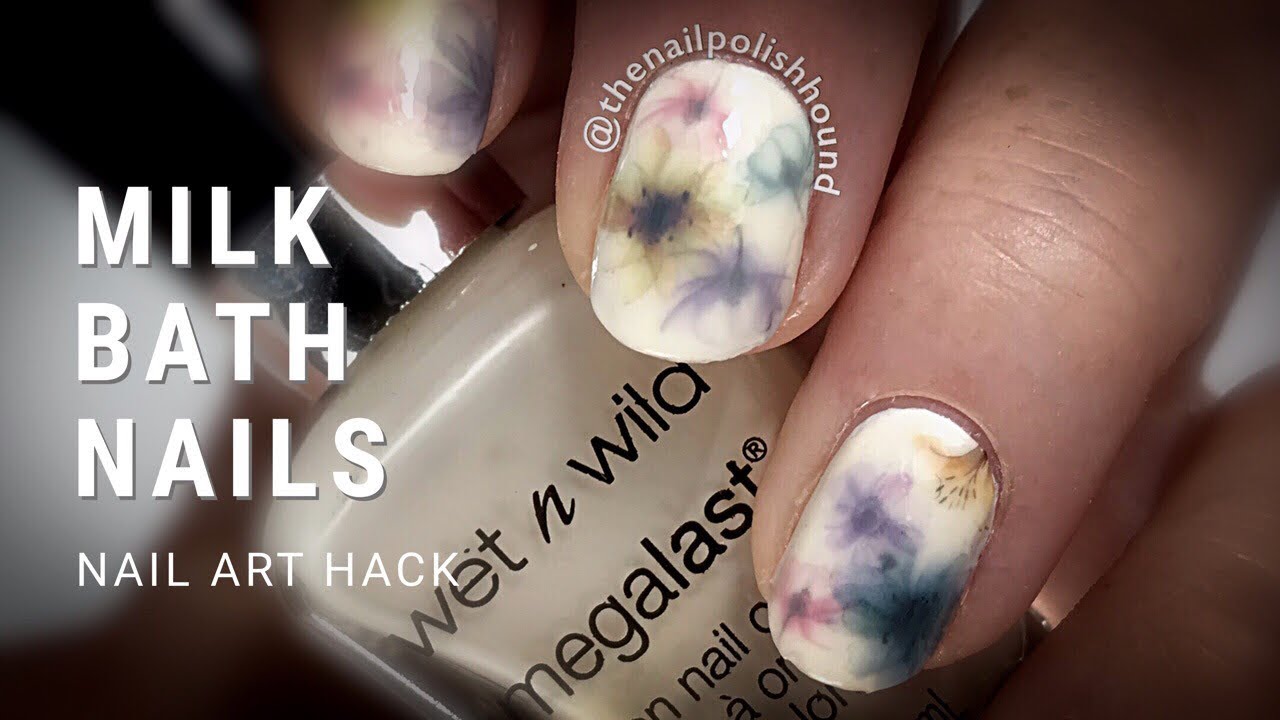 Milk bath nails hack | Tutorial using nail stickers and regular nail polish